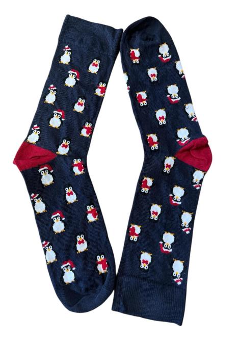 Șosete Dama – Crăciun,Imprimeu Pinguin,Engros